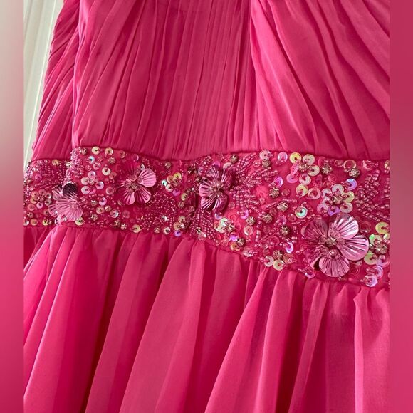 Mac Duggal | 68029 Halter Neck High Low Flowy Gown Size 2 NEW - Picture 9 of 11